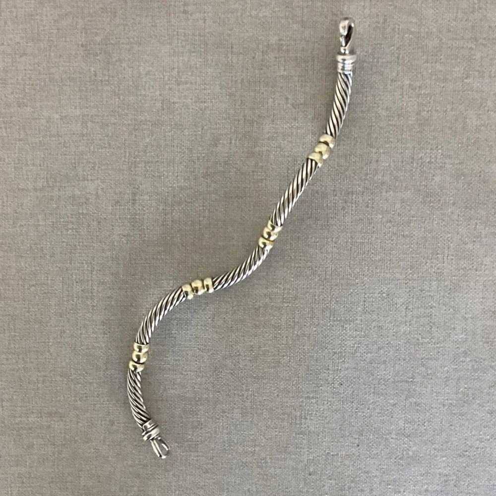 David Yurman Silver and Gold Bracelet - Picture 3 of 6